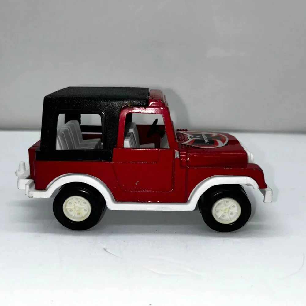 Vintage Tootsie Toy Red Diecast Jeep with Plastic Black Hardtop Cj7 4 x 4 Vintag